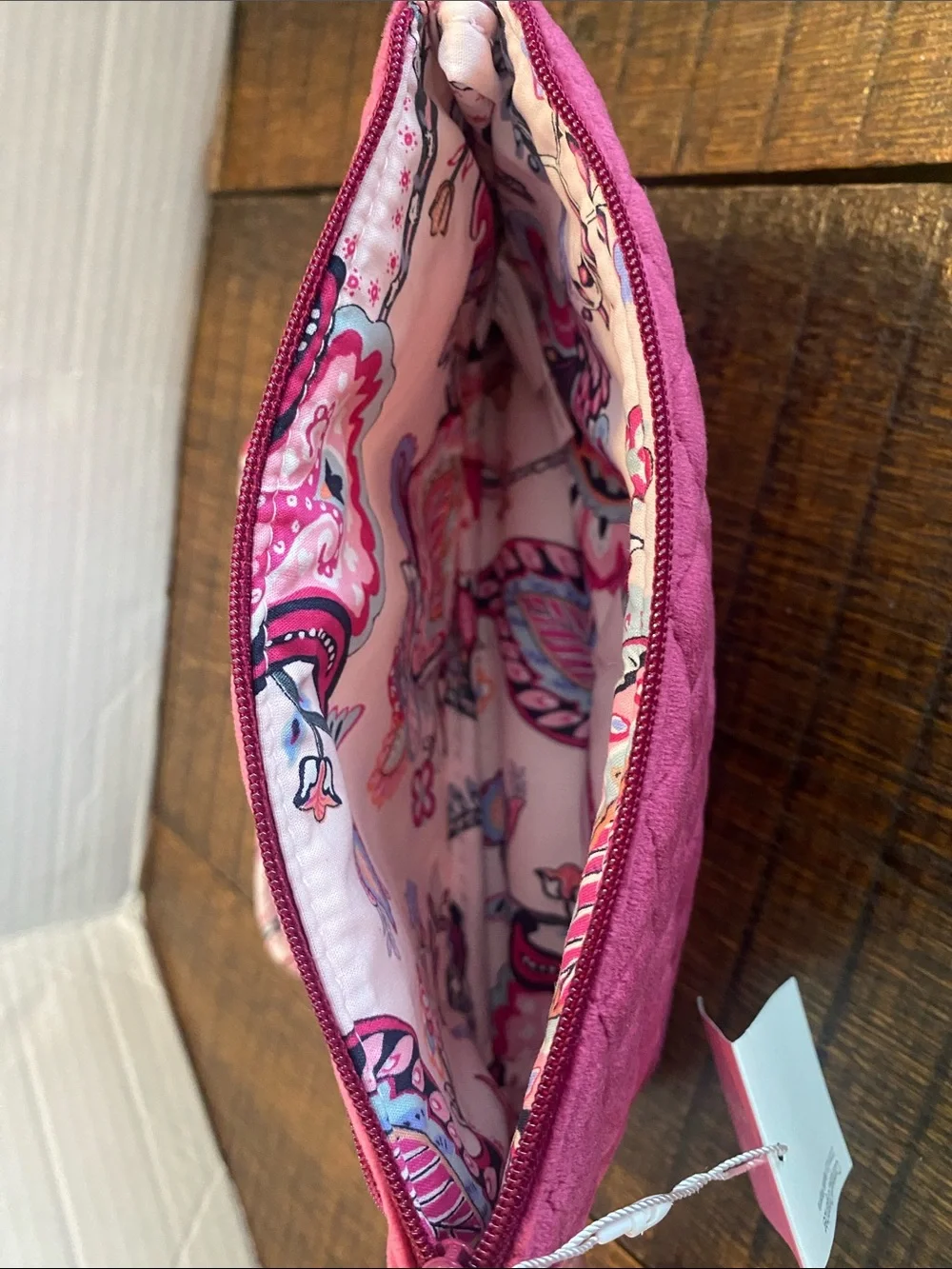 Vera Bradley Majestic Magenta Quilted Compact Organizer Breast Cancer Awareness